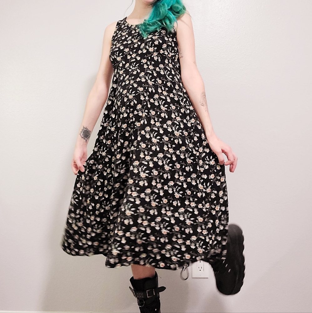 Vintage style boho floral maxi dress